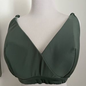 Swim by Cacique Gorgeous Sage Green Bikini Top Size 16